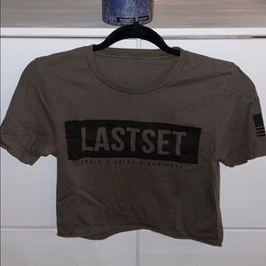 Army green Lastset crop top
